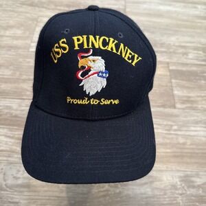 The Corps USS PINCKNEY DDG 91 Logo Blue Baseball Cap Hat One Size